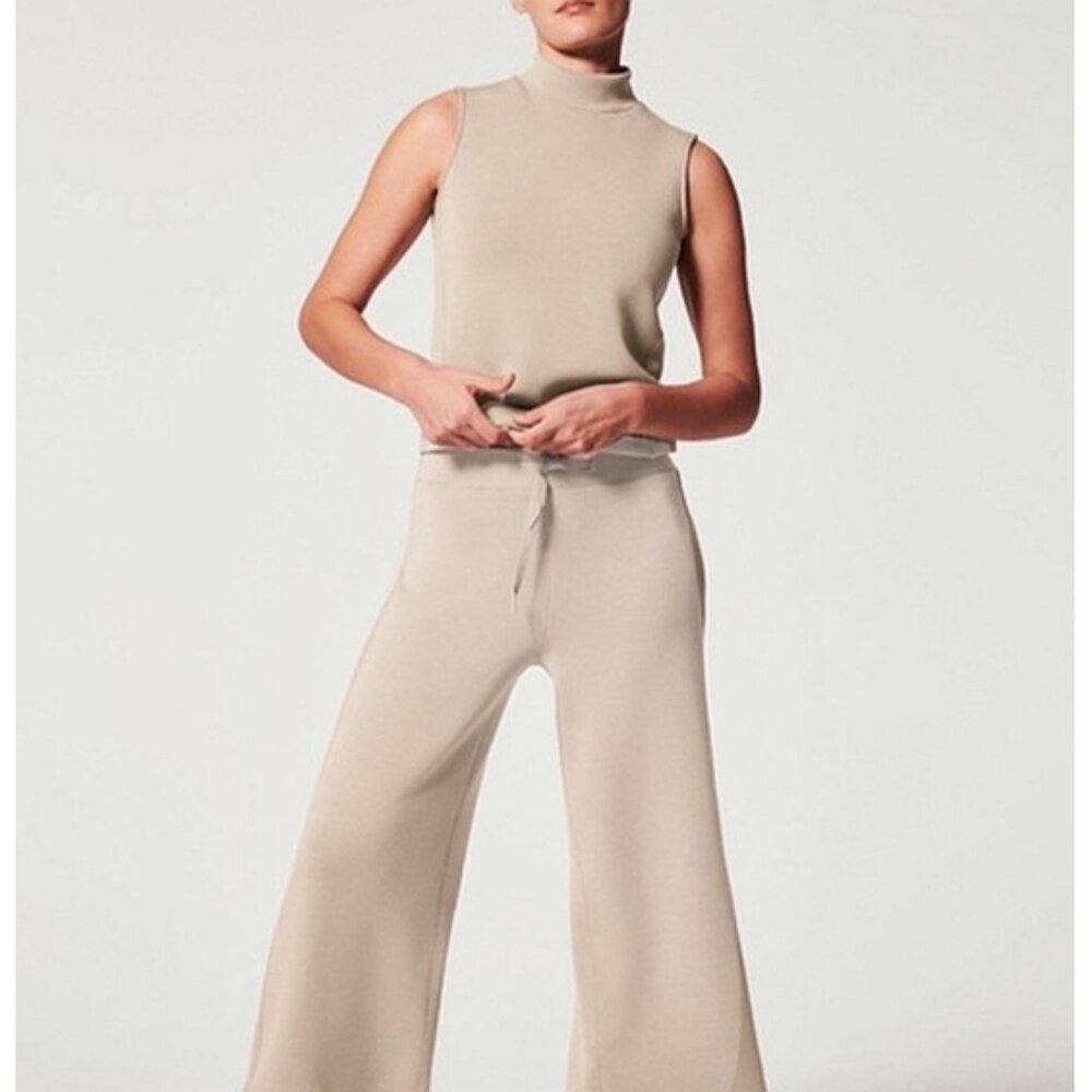 Spanx AirEssentials Sleeveless Mock Neck Top Fawn Tan Caramel Turtleneck Tank 1X - Picture 3 of 9